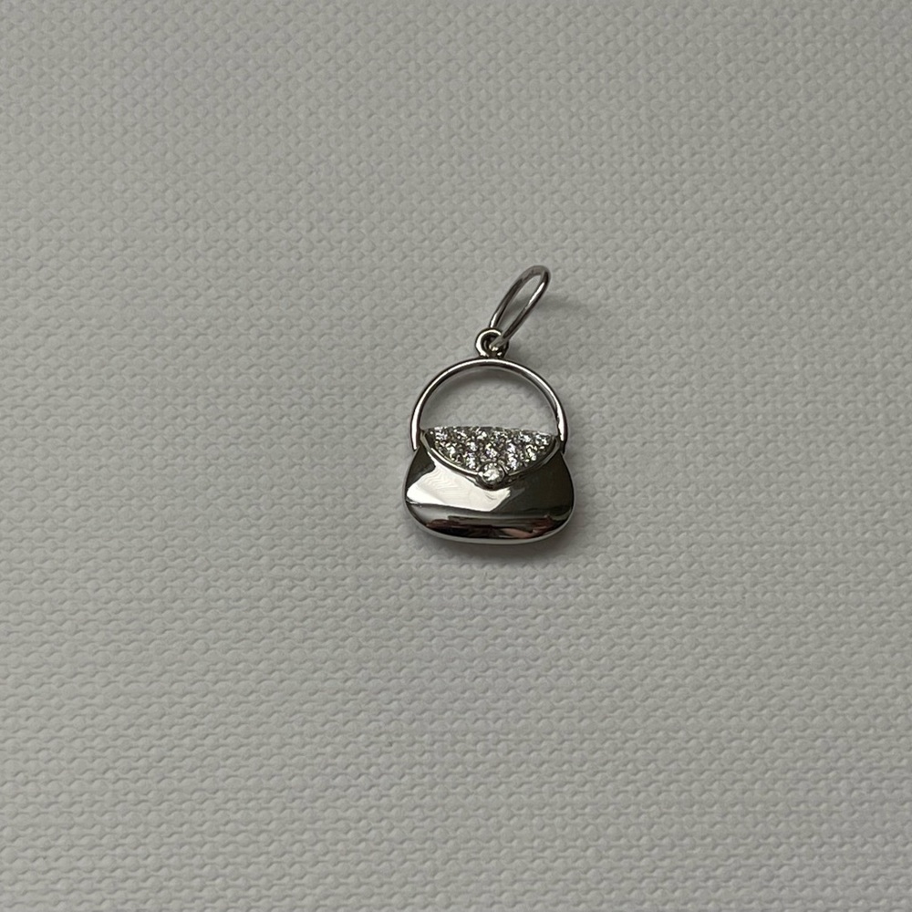 Tiffany & Co. Platinum Diamond Mini Purse Handbag Charm For Bracelet Necklace